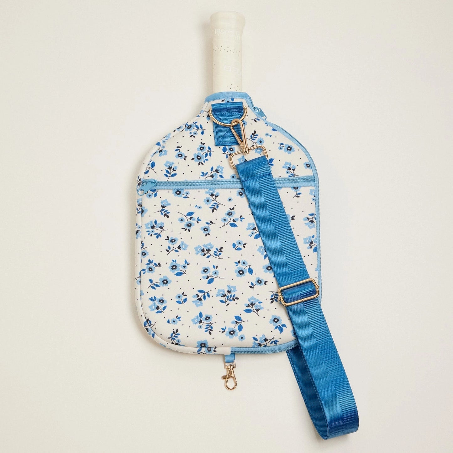 Blue Floral Pickleball Paddle Bag