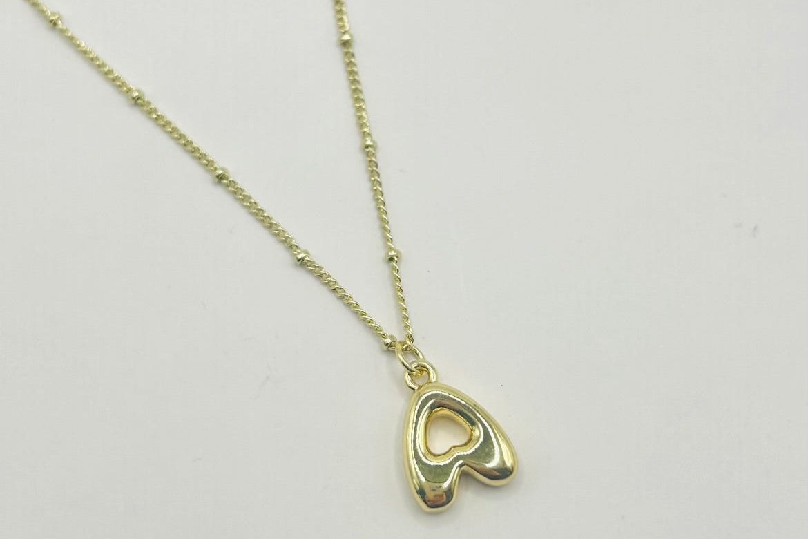 Bubble Letter Initial Necklace