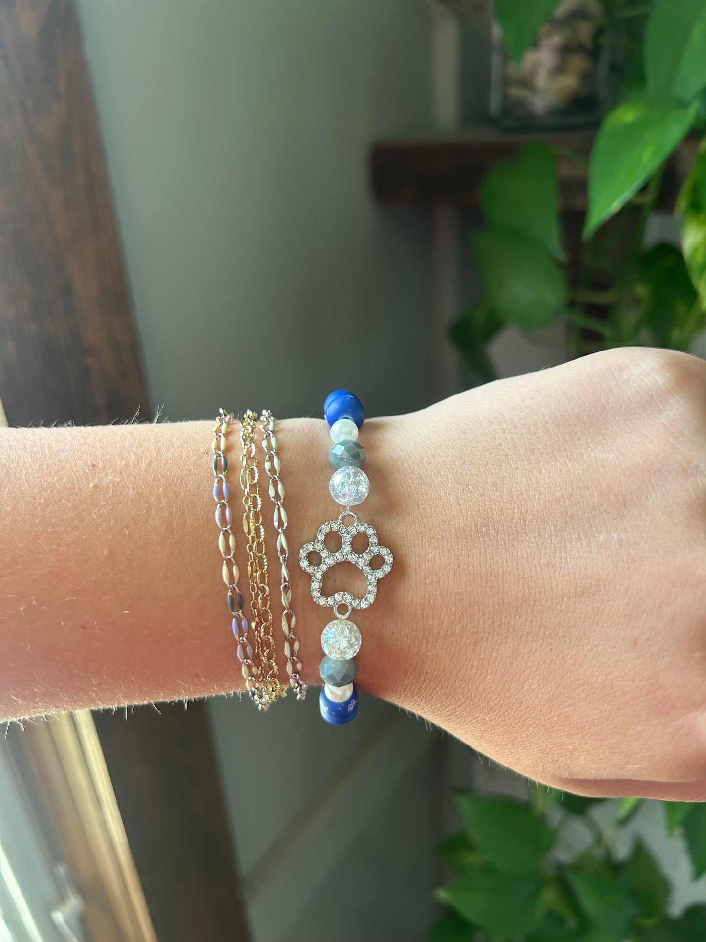 Bling Paw Print Bracelet