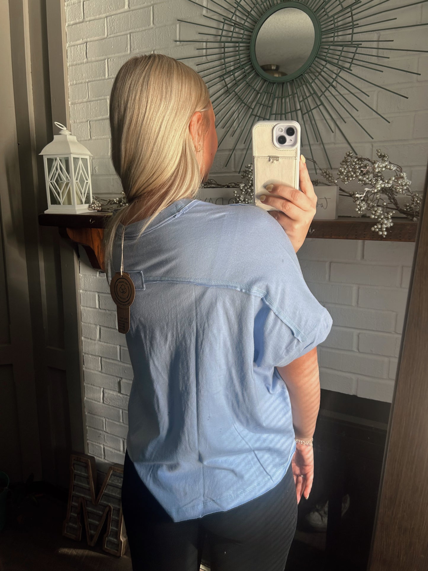 Oversized Cropped Light blue T-Shirt