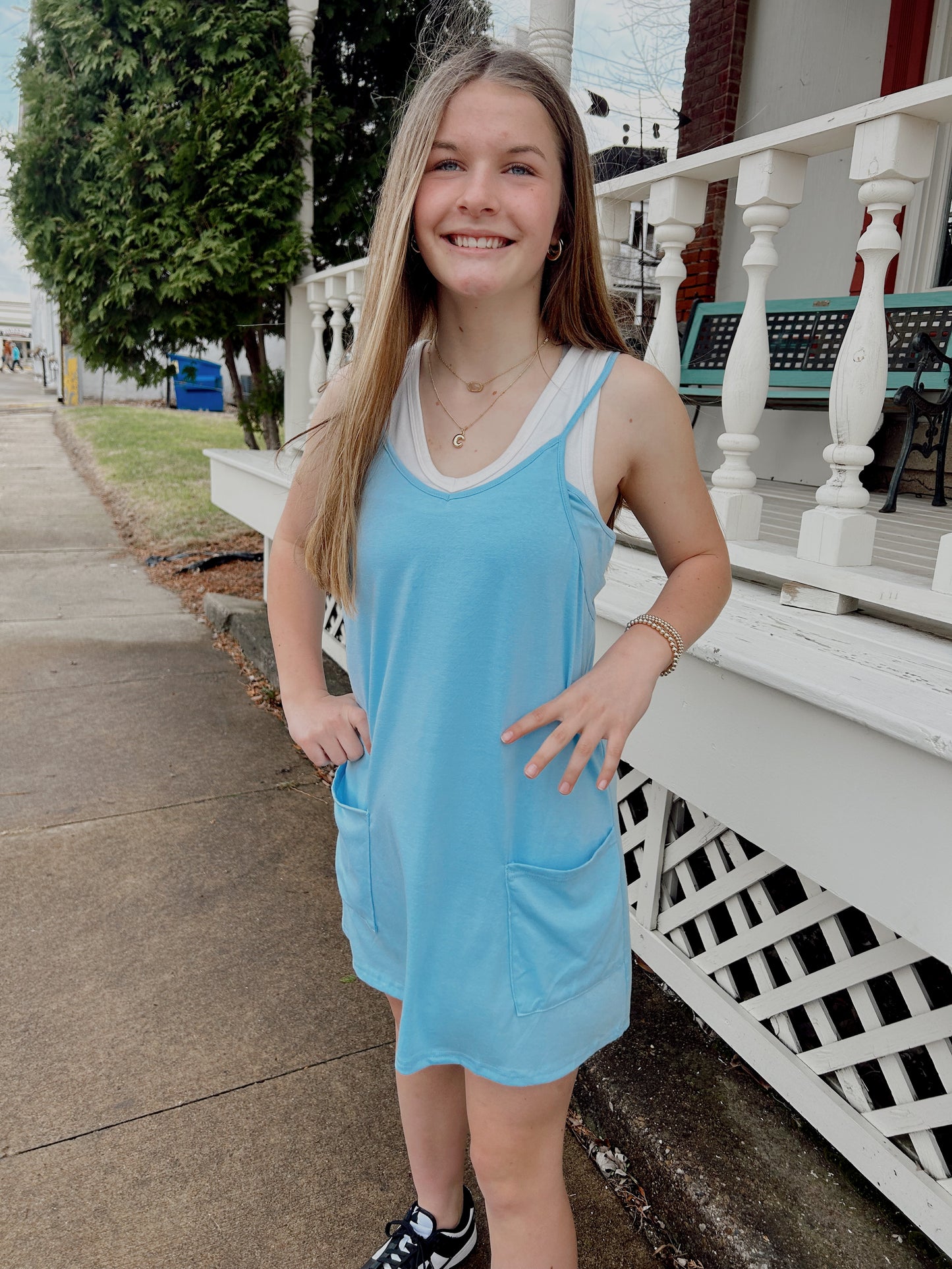 Sleeveless Tennis Mini Dress with Built in Romper Lining