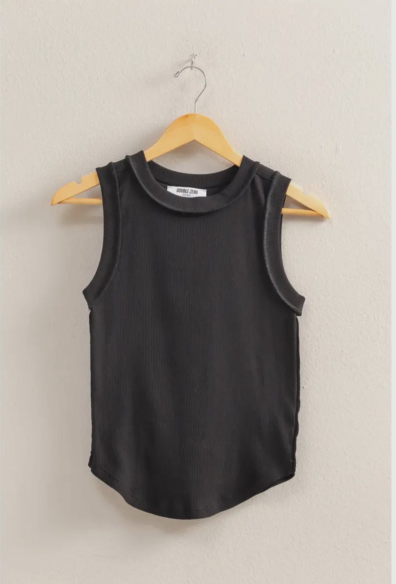 Basic Round Neck Ribbed Tank