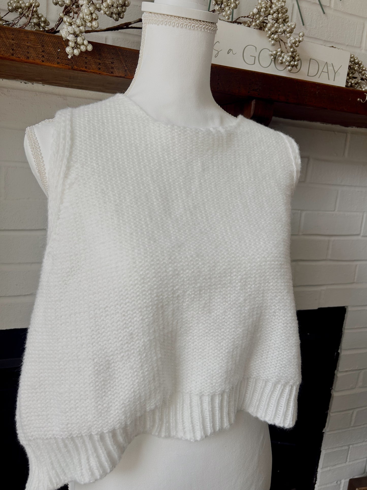 Bow Tied Back Lace Up Knit Vest