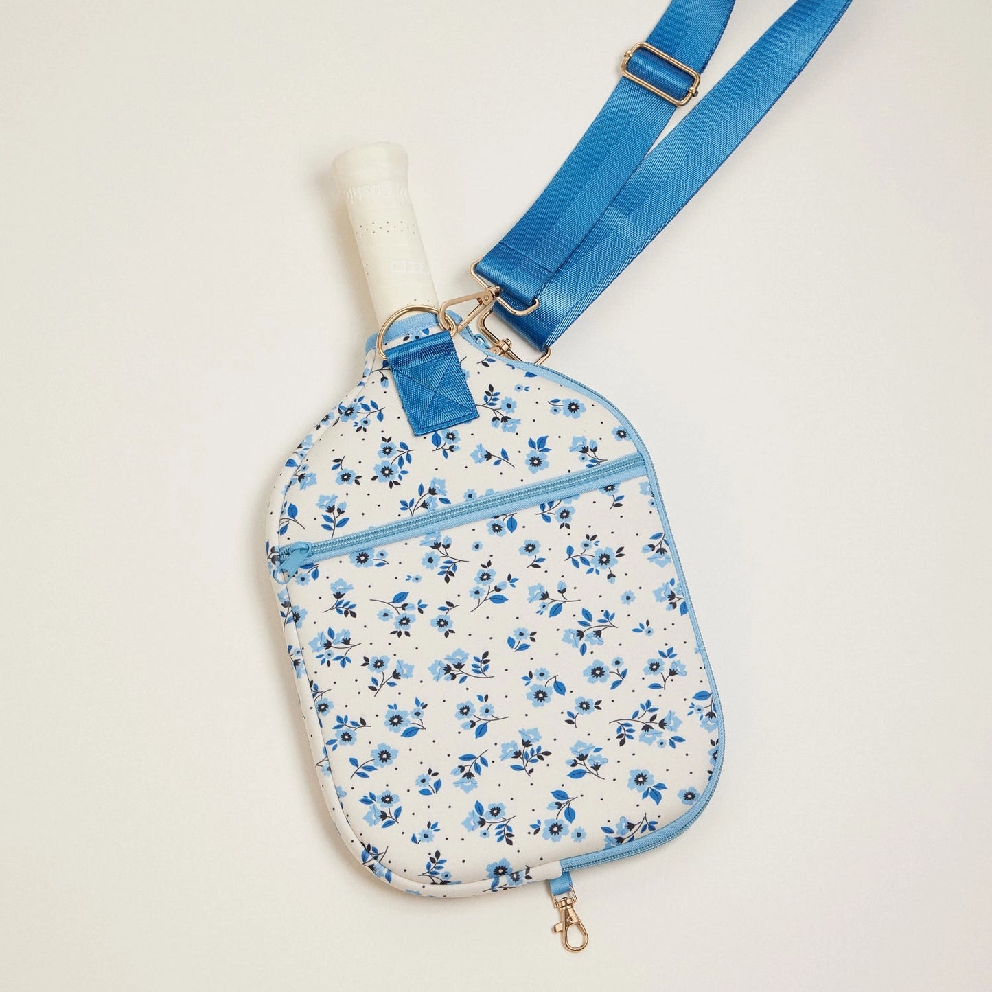 Blue Floral Pickleball Paddle Bag