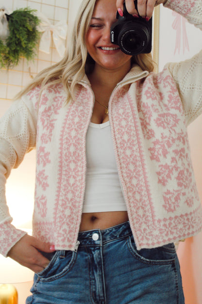 Pink Snowflake Sweater