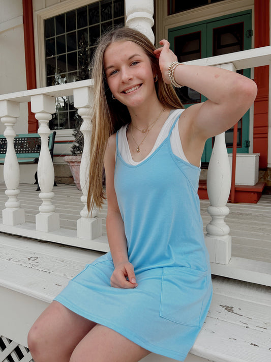 Sleeveless Tennis Mini Dress with Built in Romper Lining