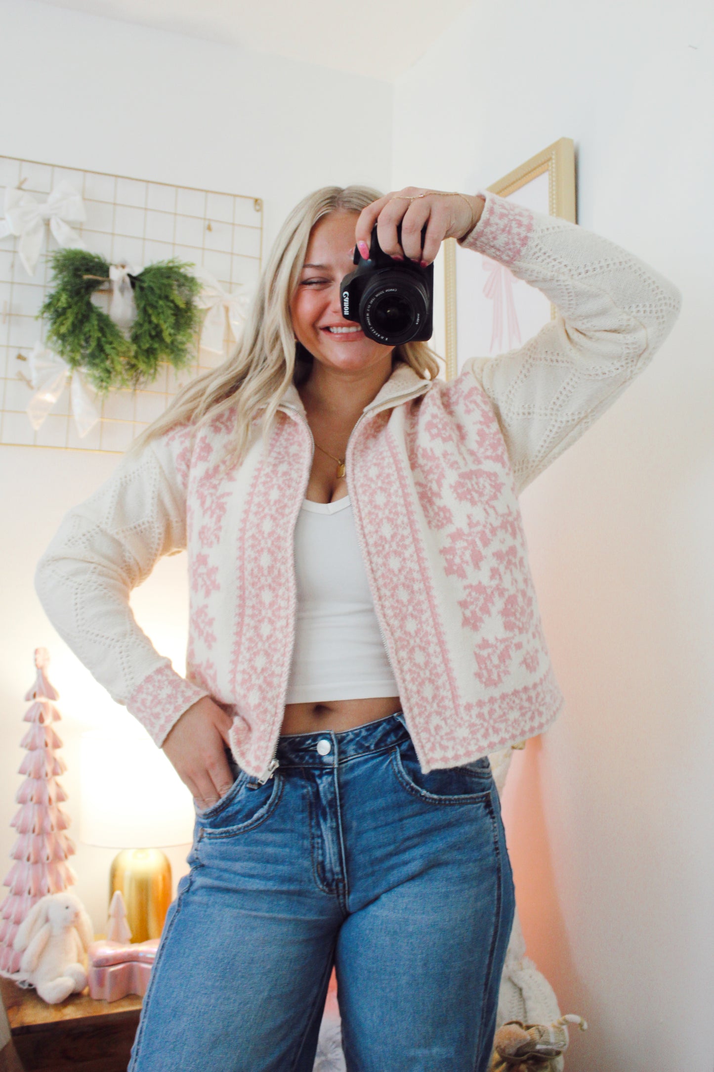 Pink Snowflake Sweater
