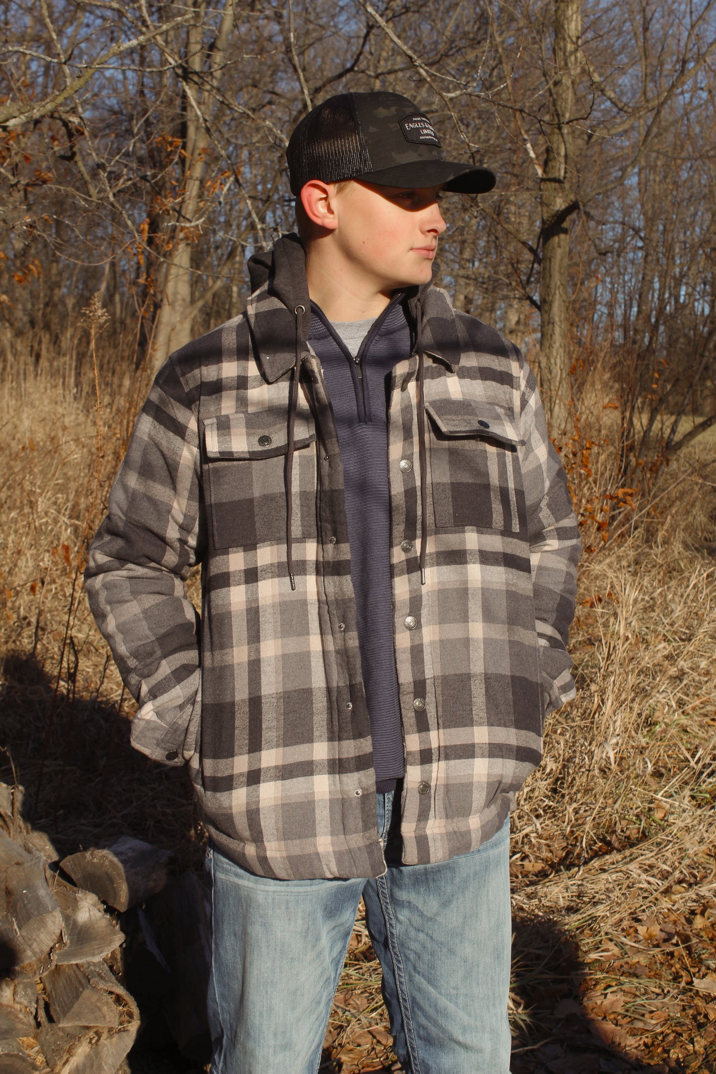 Hooded Flannel Jacket