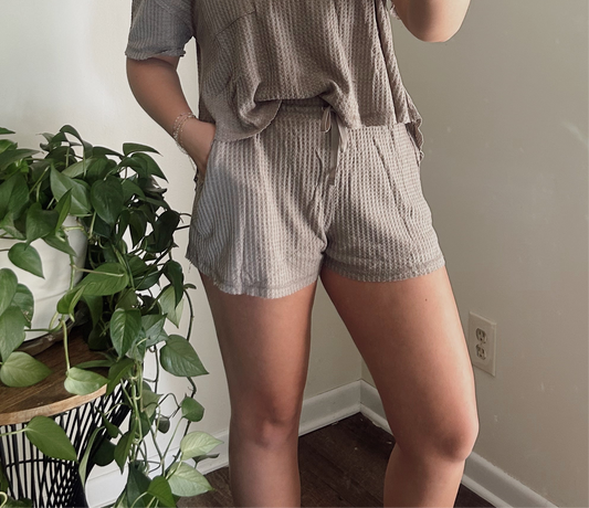 Mocha Waffle Matching Set: SHORTS