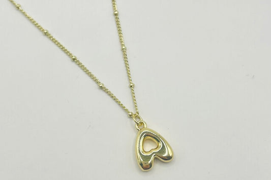 Bubble Letter Initial Necklace