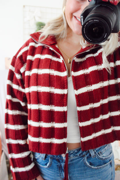 Candy Cane Sweater Jacket