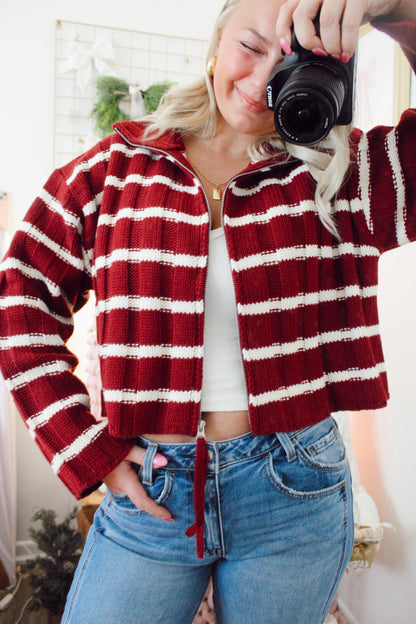 Candy Cane Sweater Jacket