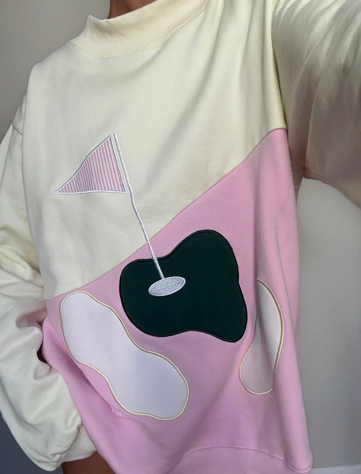 Golfing on the green mock neck sweatshirt