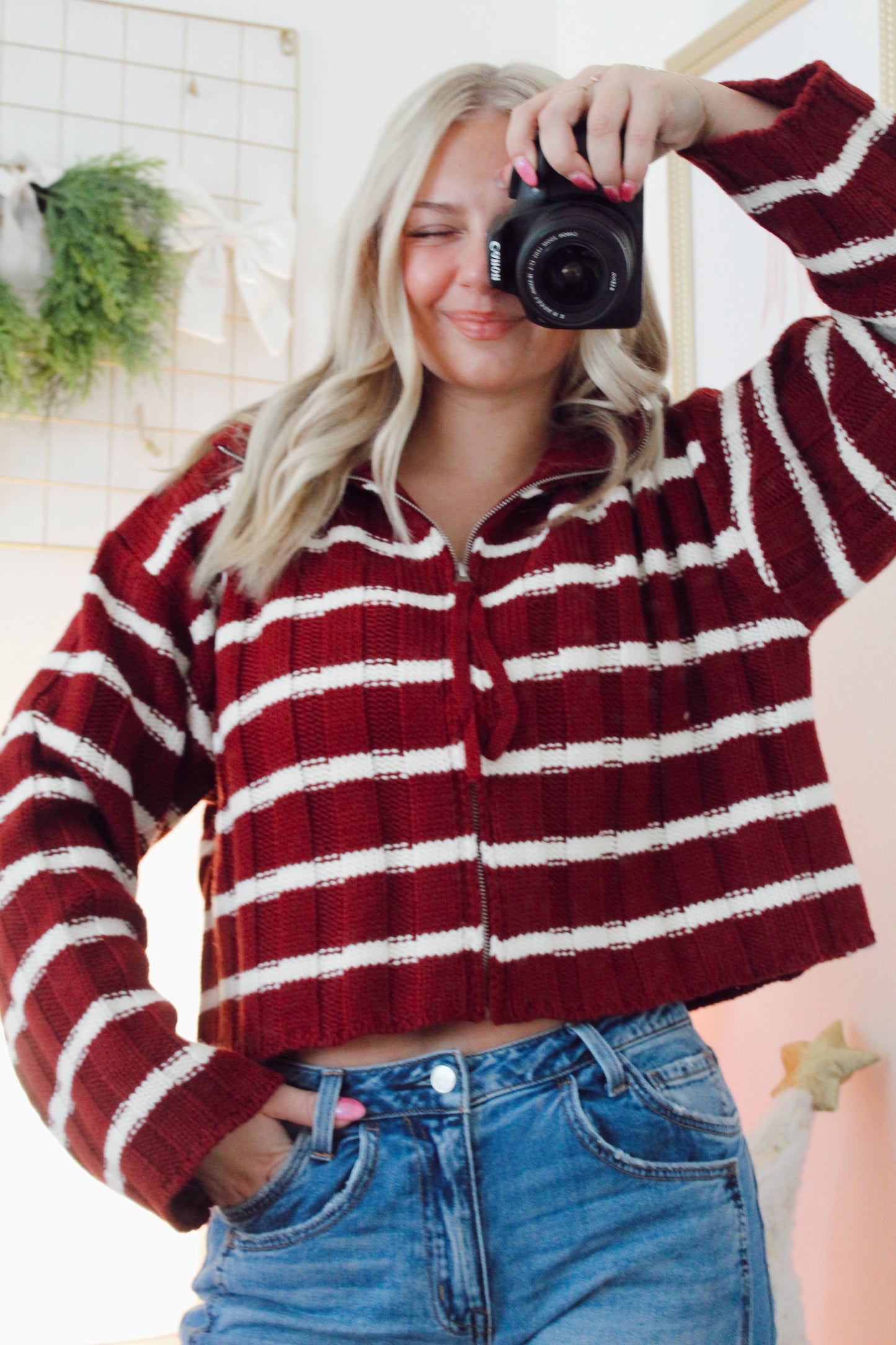 Candy Cane Sweater Jacket
