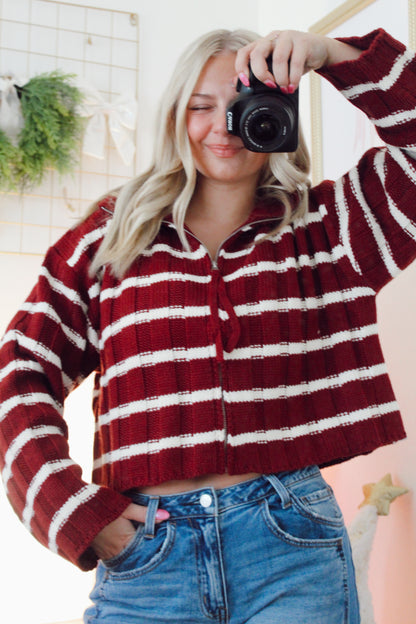 Candy Cane Sweater Jacket