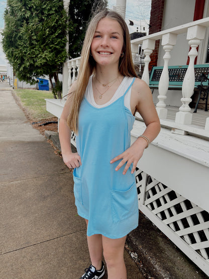 Sleeveless Tennis Mini Dress with Built in Romper Lining