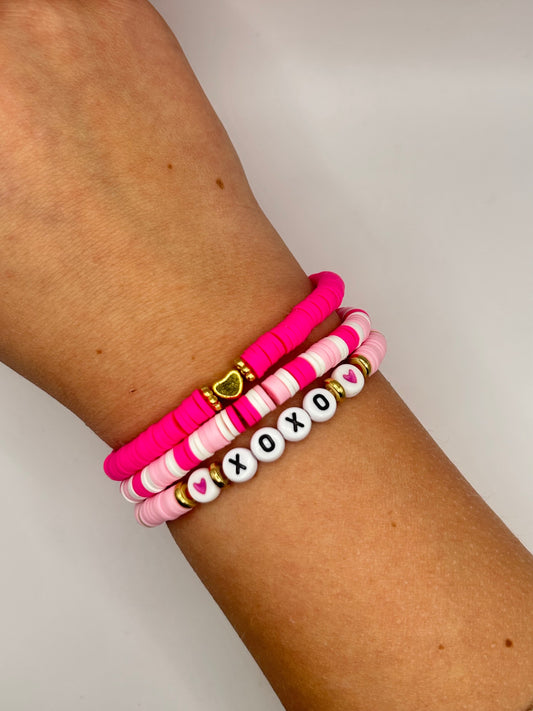 XOXO Valentines Day Stacked Bracelet