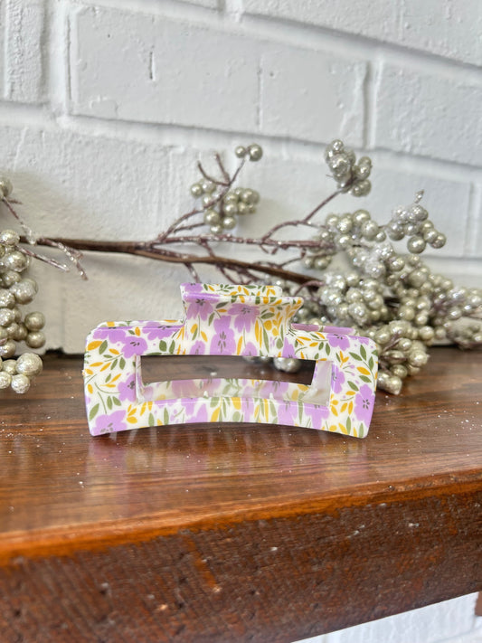 Spring Floral Claw Clips